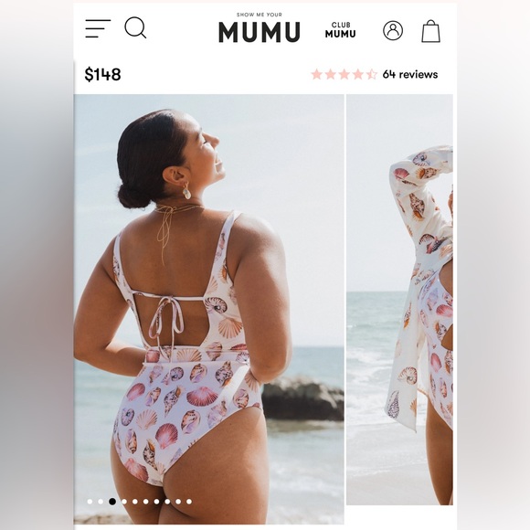 SHOW ME YOUR MUMU **NEW** Seashell One Piece swim suit XXL - Picture 2 of 8